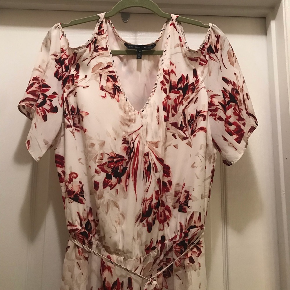 WHBM Cold Shoulder Blouson dress size 10 - Picture 3 of 7